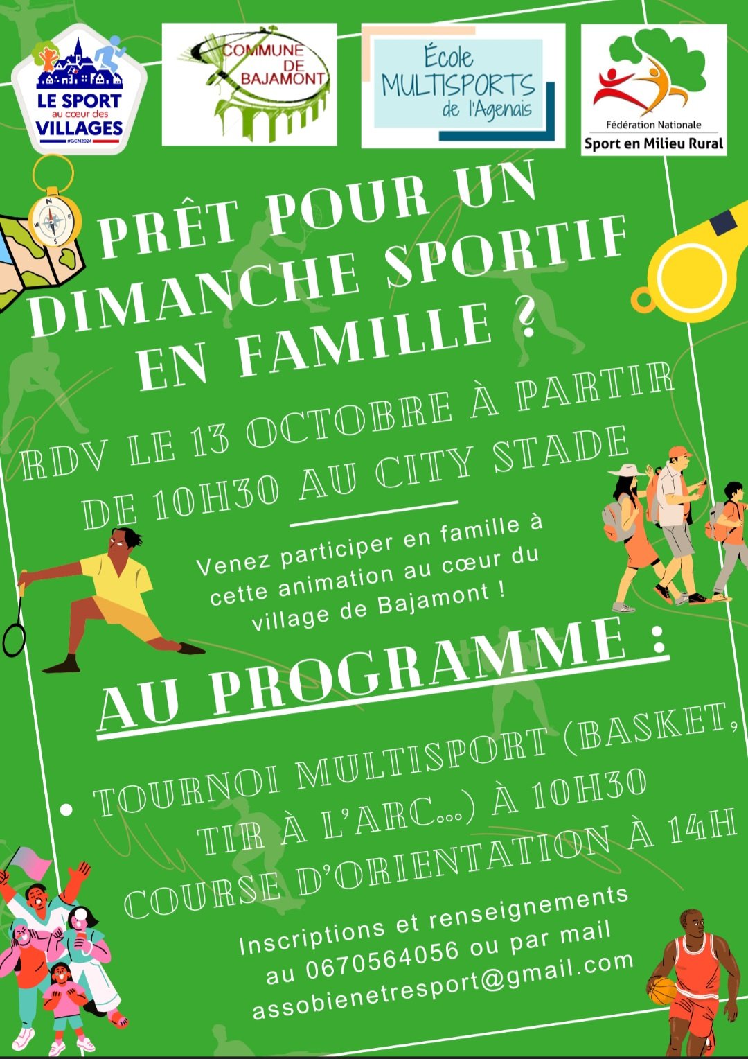 Dimanche 13 octobre Rdv sportif en famille